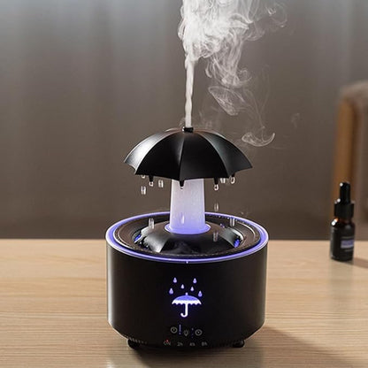 Umbrella Rain Humidifier & Diffuser - Relaxing Rainfall Effect with LED Light and Essential Oil Diffusion