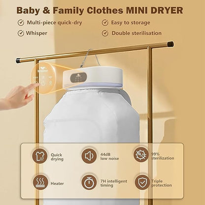 Smart Foldable Electric Clothes Dryer – Ultimate Convenience for Home & Travel!