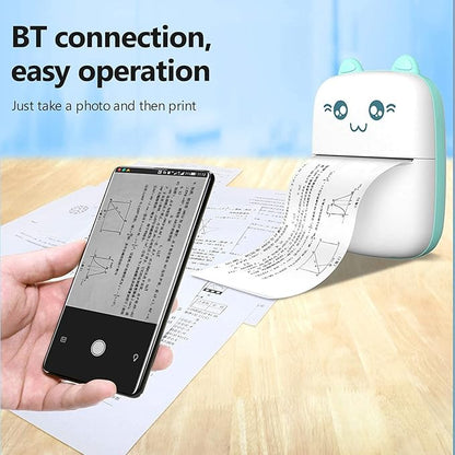 Mini Cat Print Thermal Printer – Your Pocket-Sized Printing Companion!  Description: