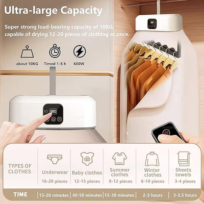 Smart Foldable Electric Clothes Dryer – Ultimate Convenience for Home & Travel!